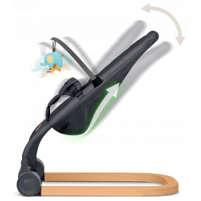 Nukido Baby Bouncer 2in1 Pliabil, Antracit - imagine 2