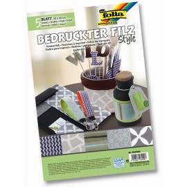 Set 5 coli fetru imprimat Style | Folia Paper - imagine 2
