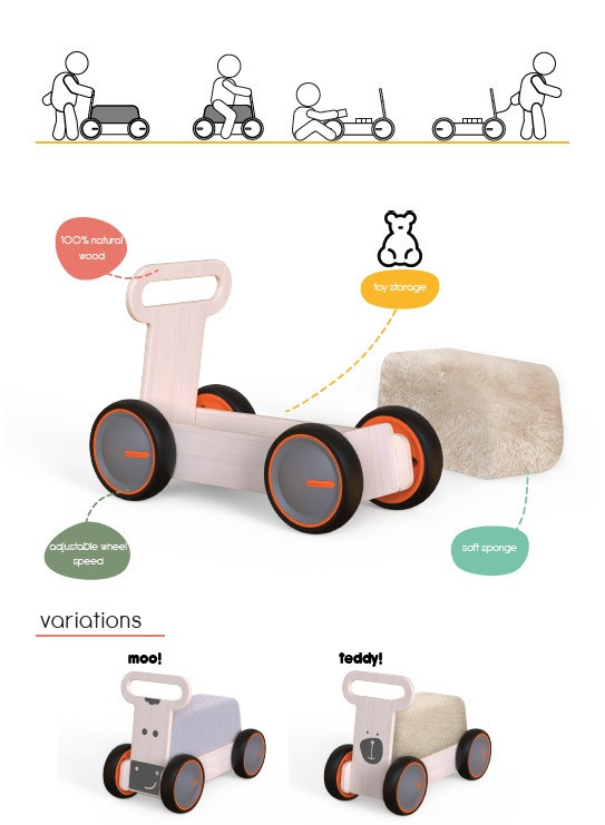 Mamatoyz Ride-On 3 in 1 Ursulet - imagine 4