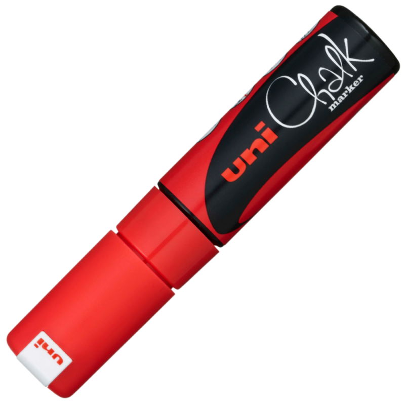 Marker Cretă Lichidă Uni Chalk Roșu Fosforescent, 8 mm