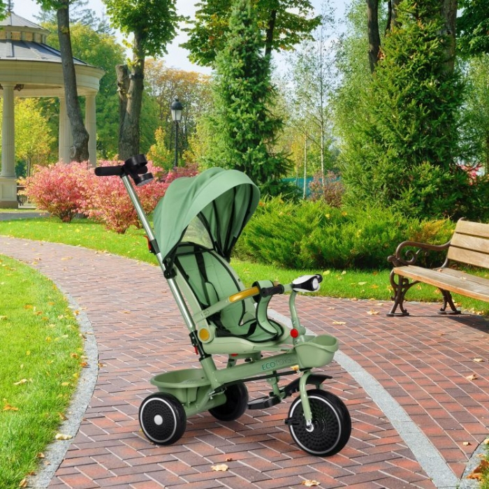 Tricicleta Ecotoys 2-in-1 Verde | Scaun 360° - imagine 2
