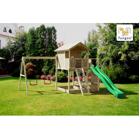 Fungoo Moonlight - Complex Joaca Lemn cu Casa si Leagane - imagine 4
