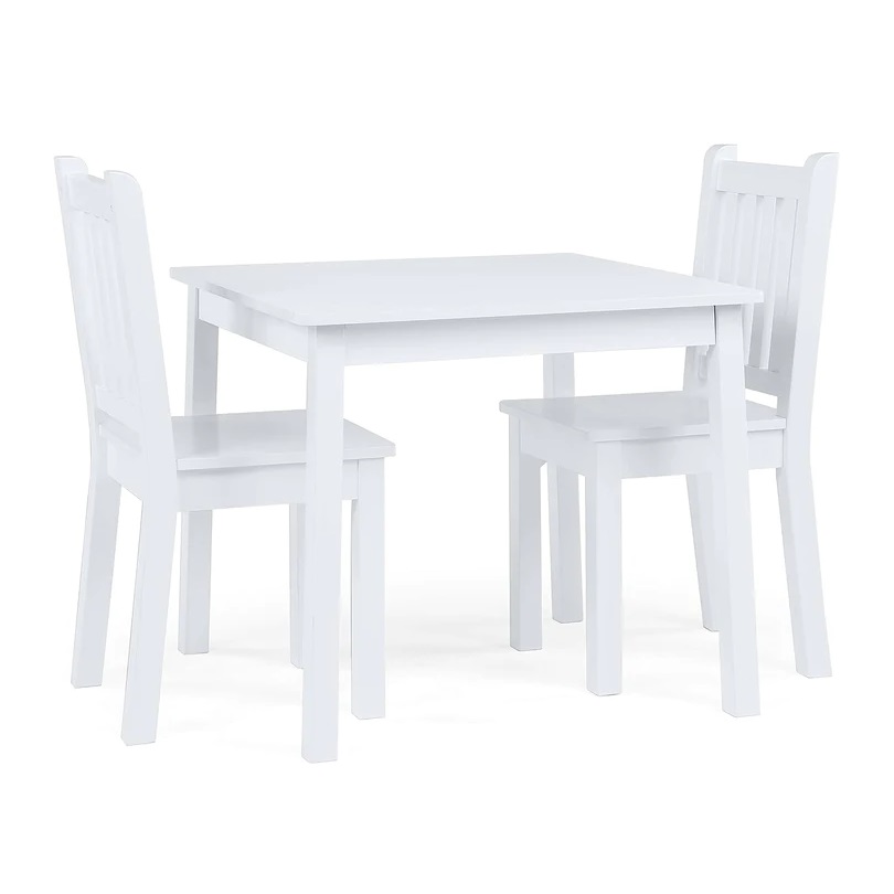 Set masă și 2 scaune Ginger Home White, lemn - imagine 9