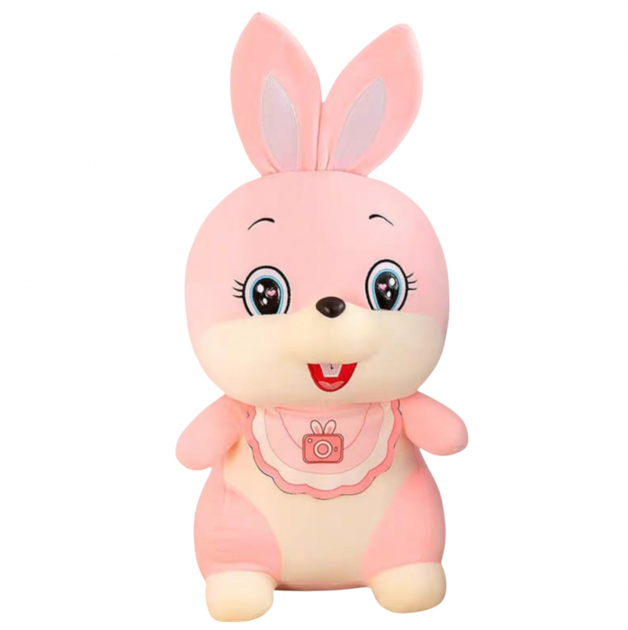 Iepurasul Plus Krista, 30 cm, Roz cu Bavetica