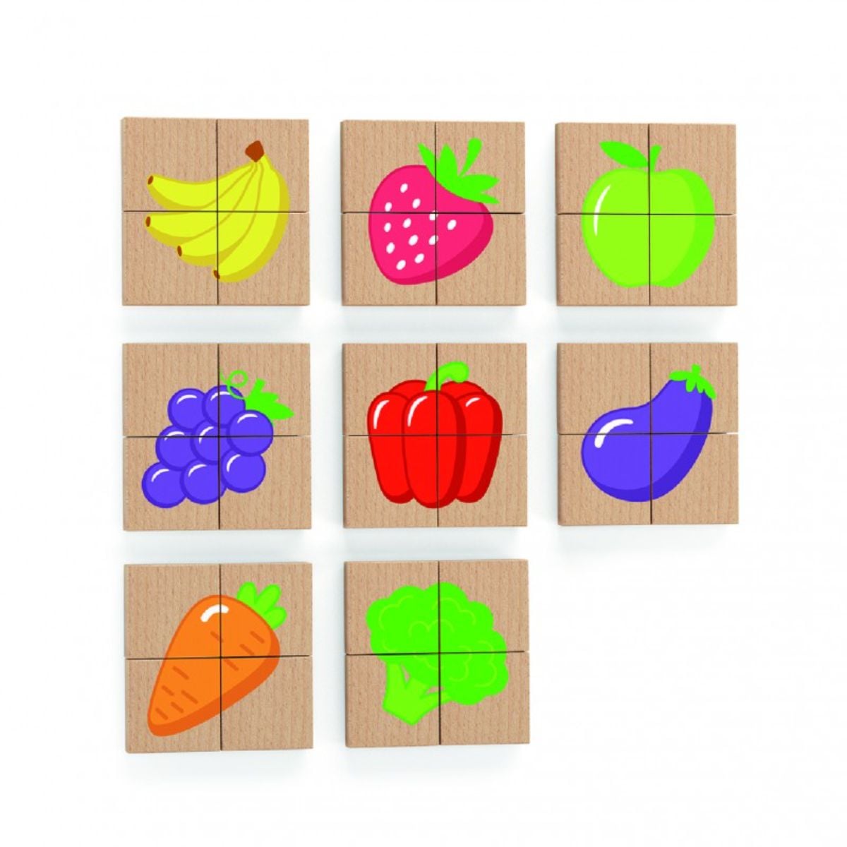 Blocuri Magnetice Viga Fructe - Jucarie Montessori