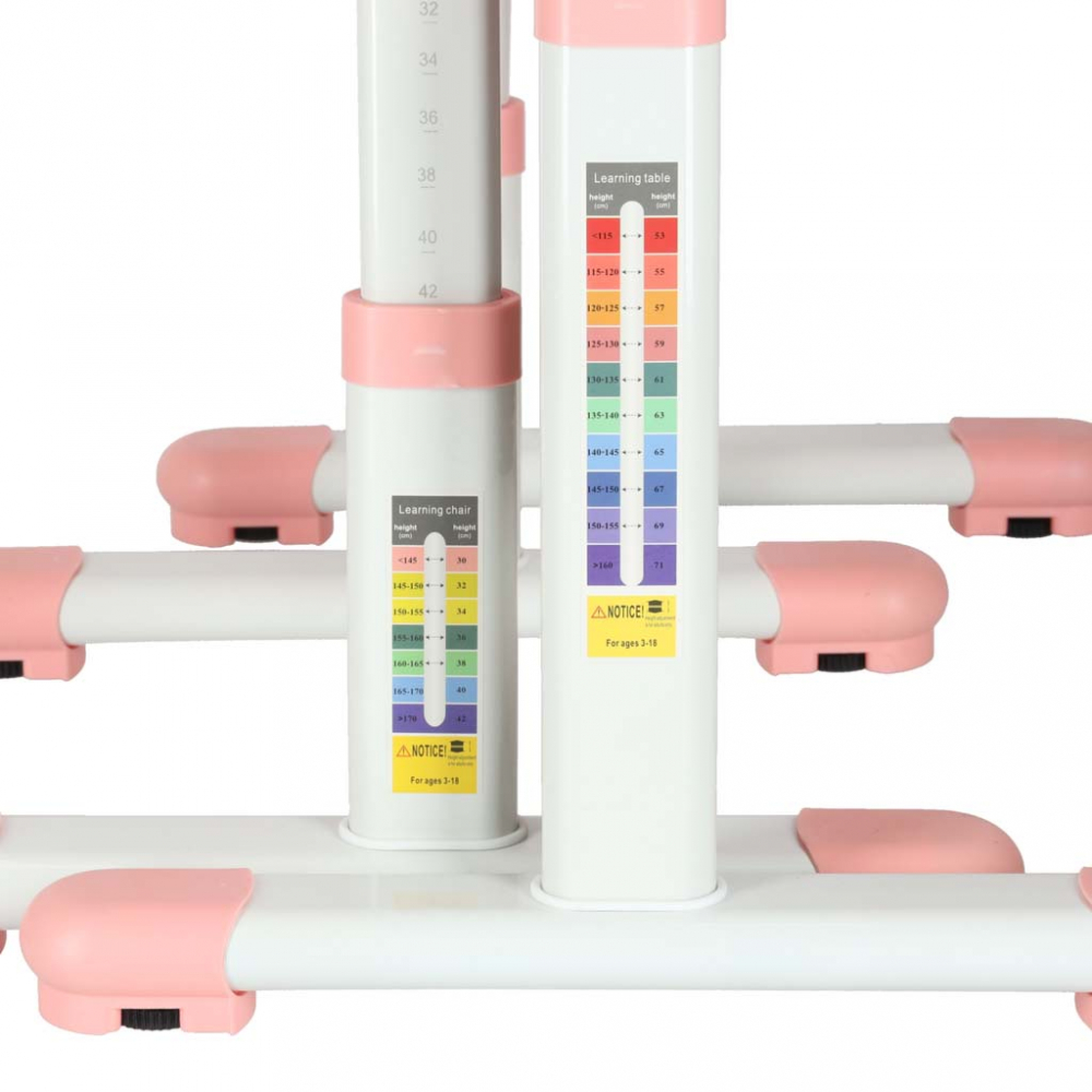Birou Ikonka Pink Reglabil cu Lampa LED pentru Copii - imagine 7