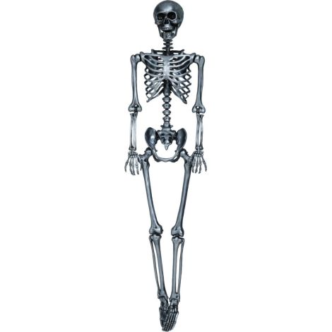 Decor Schelet Argintiu Guirca 90cm - Halloween - imagine 4