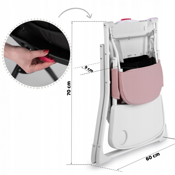 Scaun de masă Ricokids Nuco Roz – Siguranță și Confort - imagine 3