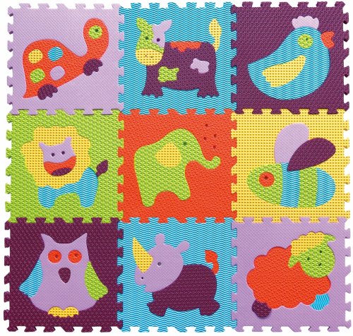 Covoras Puzzle Animalute Vesele 92x92 cm - Babygreat - imagine 7