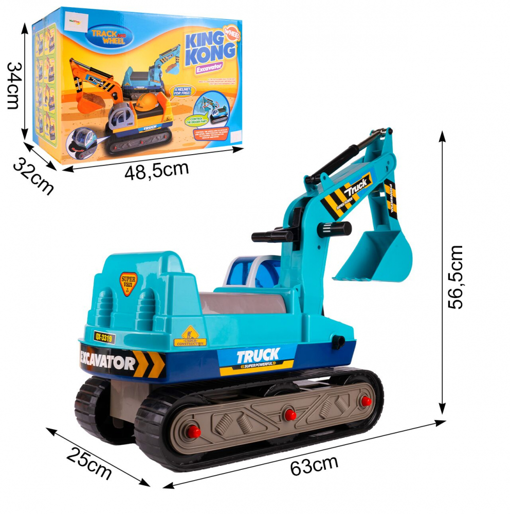 Excavator Malplay King Kong, cu cupă mobilă și cască - imagine 10