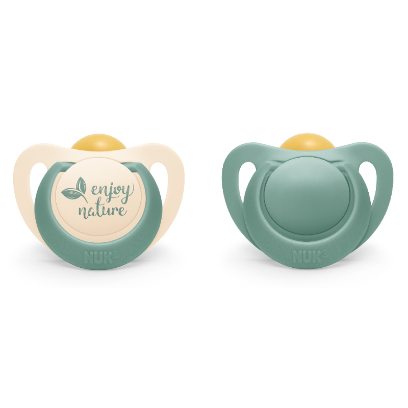 Set 2 Suzete NUK Nature Latex M1, Verde, 0-6 luni - imagine 2