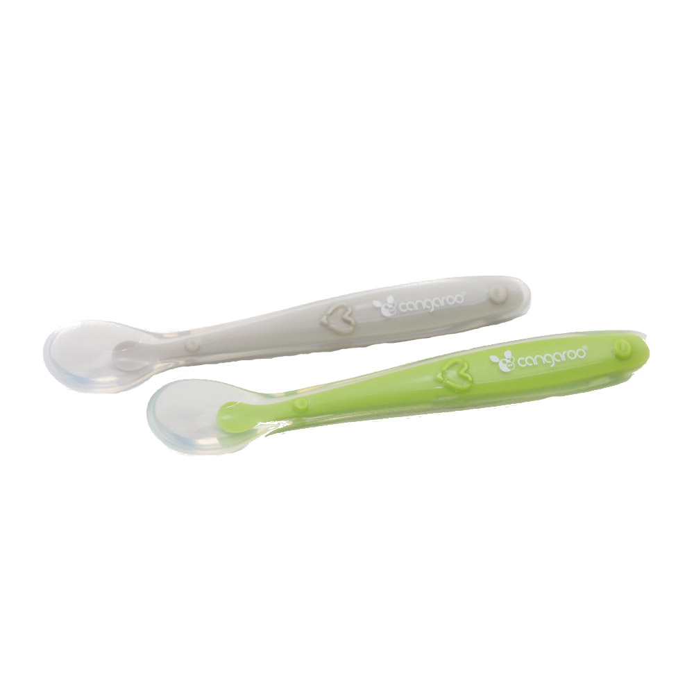 Set 2 lingurițe Cangaroo Silicon Verde - imagine 3