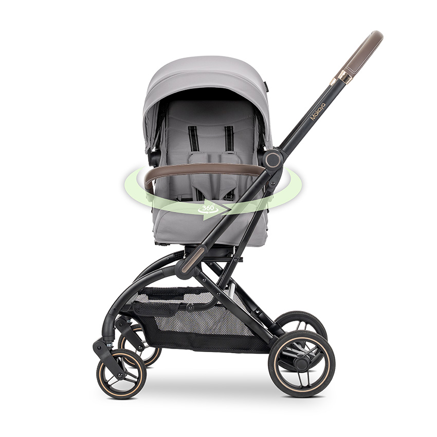Carucior Lorelli Makaya cu Scaun 360° Grey - imagine 2
