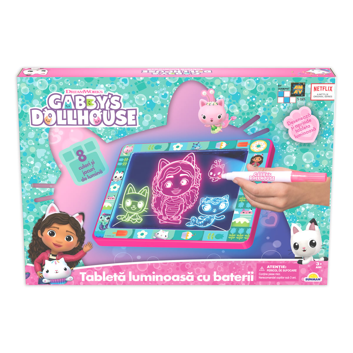 Tableta Gabby's Dollhouse Glow Pad cu Neon