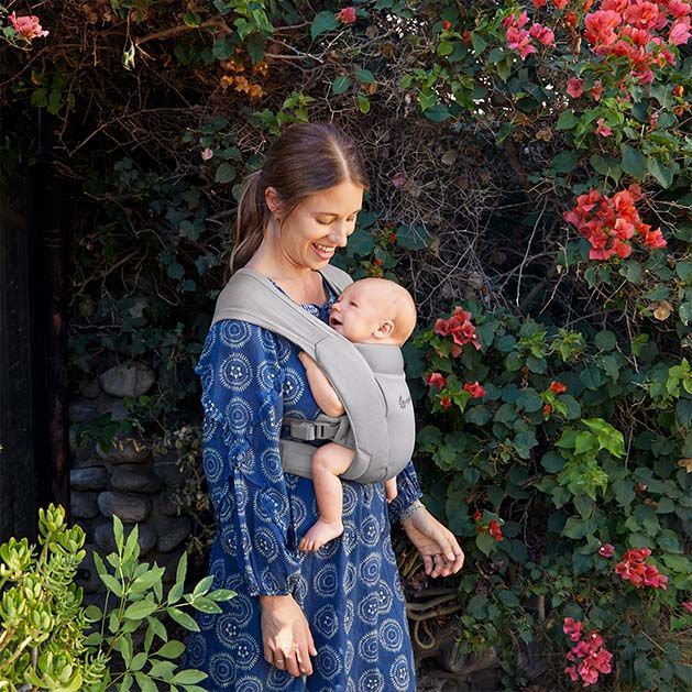Marsupiu Ergobaby Embrace Soft Grey, Mesh - imagine 3