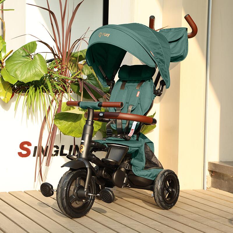 Tricicleta QPlay Rito Deluxe Verde, Pliabilă - imagine 8