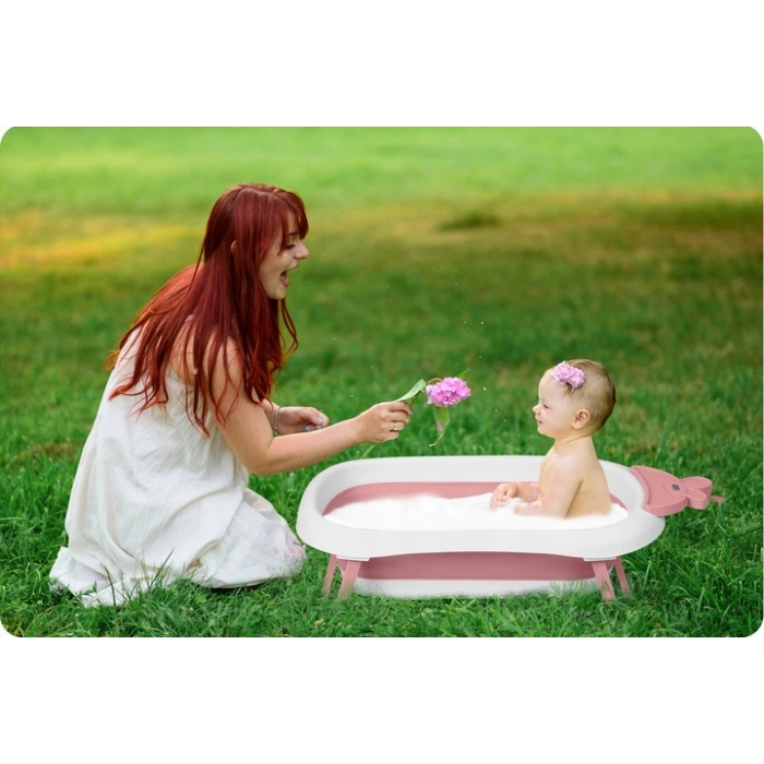 Cadita Ricokids Pliabila cu Termometru, Roz - imagine 3