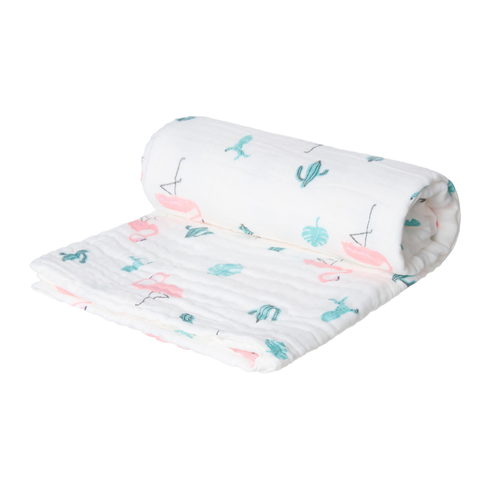 Patura Muselina Akuku Flamingo Multifunctionala - imagine 4