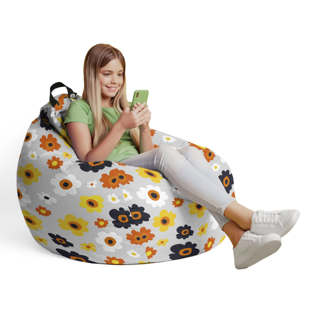 Husă Puf Bean Bag Para Daisy Gri | Updeco - imagine 4