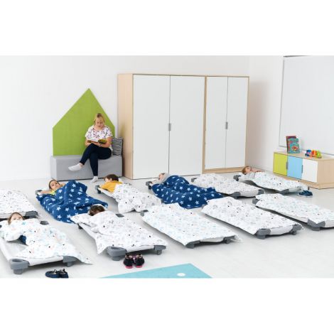 Pat stivuibil gri Moje Bambino | Grădiniță - imagine 3