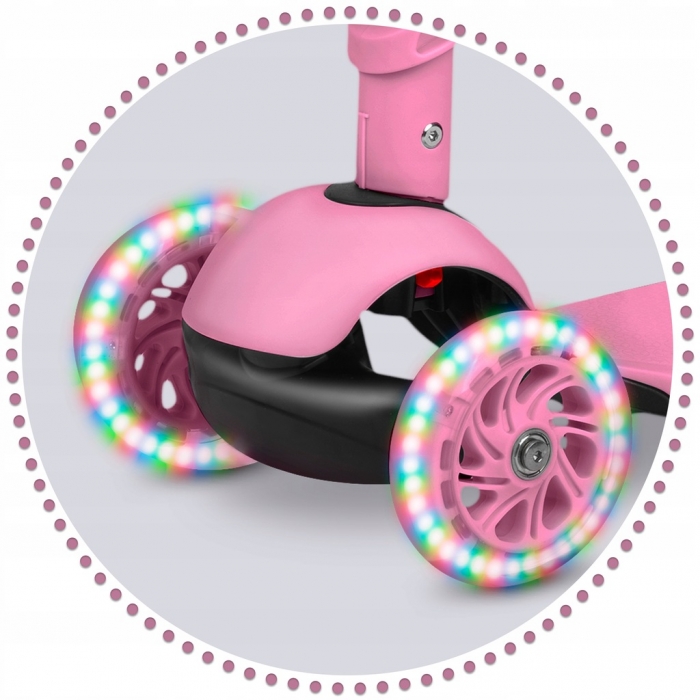 Trotineta 4 in 1 Ricokids Todi Roz cu Maner Parental - imagine 6