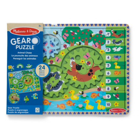 Melissa & Doug Puzzle Lemn cu Rotite Animale - imagine 8