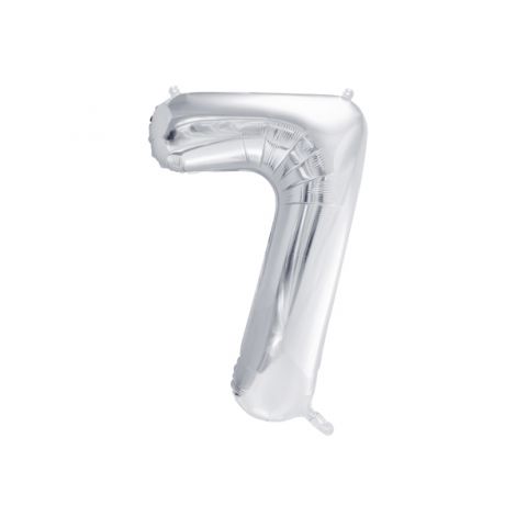 Balon Folie Cifra 7 Argintiu Party Deco | 86cm