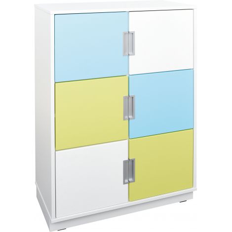 Dulap Quadro L Moje Bambino, 6 compartimente, Alb - imagine 5
