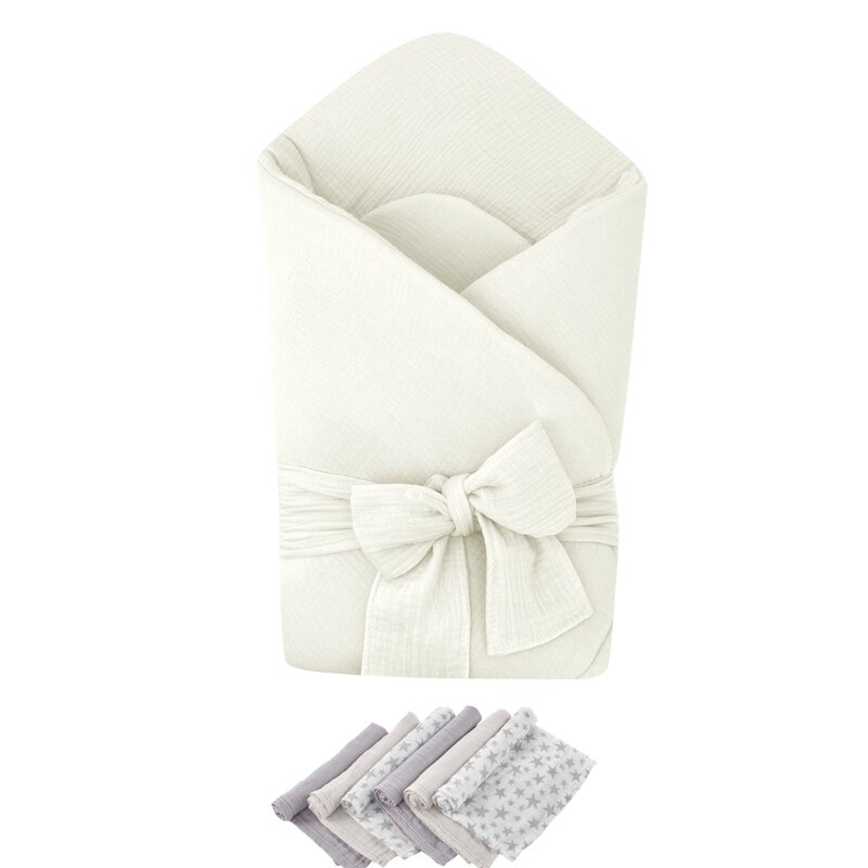Paturică Muselină Qmini + 6 Scutece Bambus