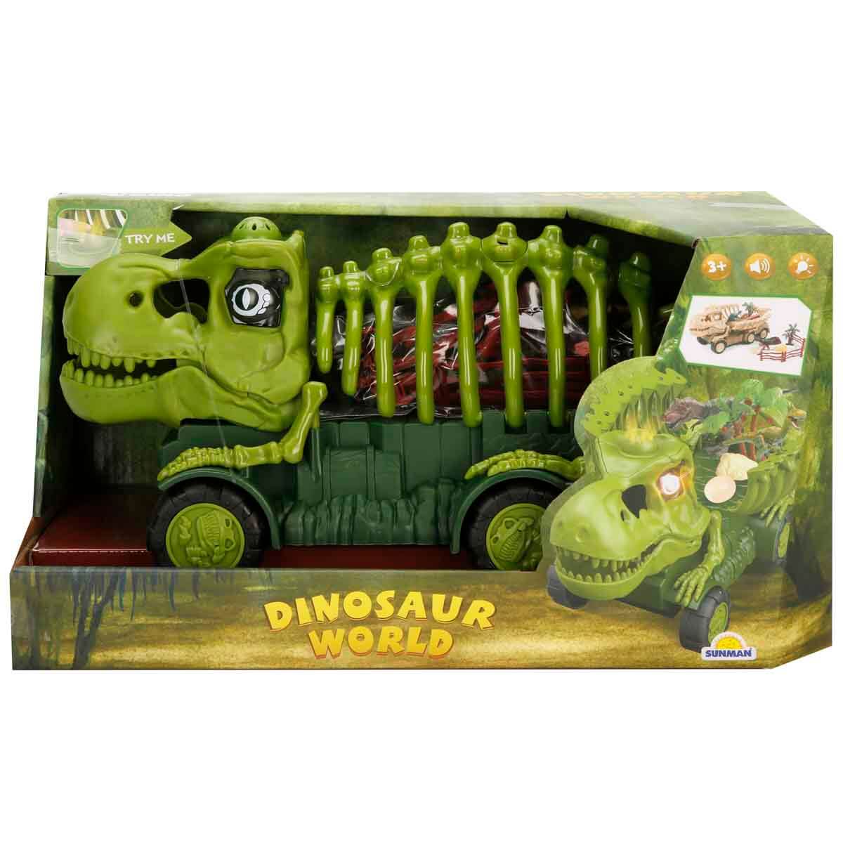 Crazoo Dinosaur World - Transportator cu Sunete și Lumini