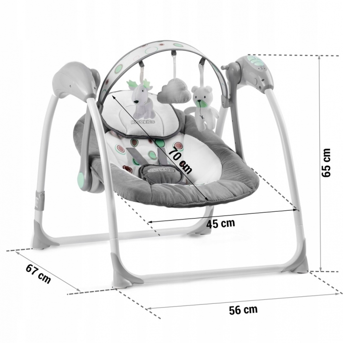Leagan Electric Ricokids 7321 Gri cu Muzica - imagine 7