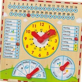 Calendar cu ceas Goki, Jucarie educativa din lemn - imagine 2