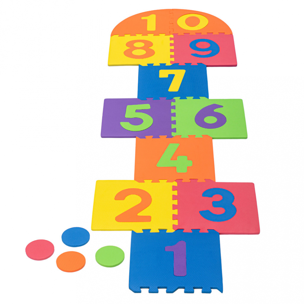 Covoraș Puzzle Spumă Ikonka, Multicolor, 11 Piese - imagine 7