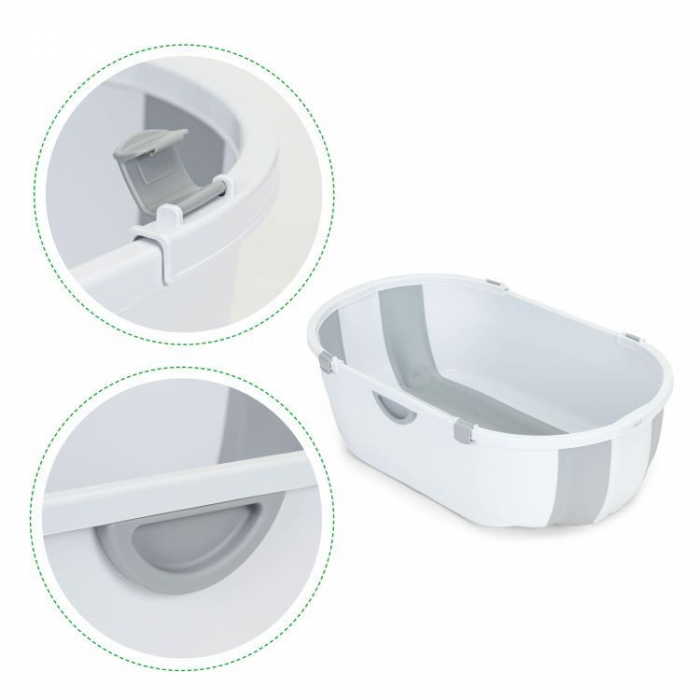 Cadita baie Ecotoys HA-B46 Gri cu dop scurgere