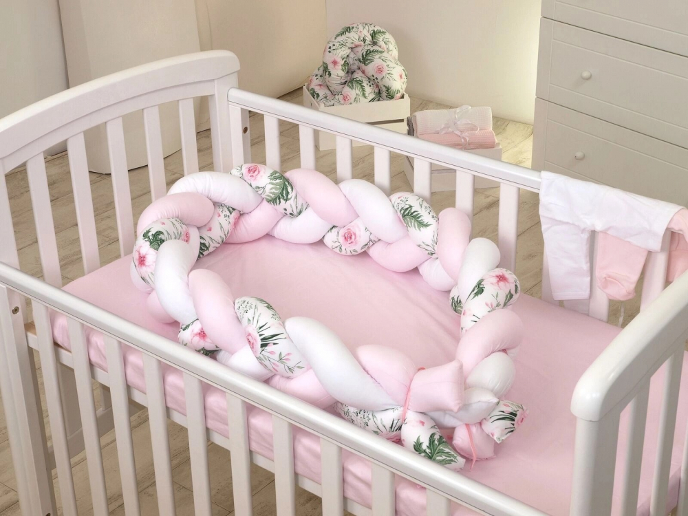 Aparatoare Pat Bumper Amy, Bumbac Impletit, 340x21 cm - imagine 2