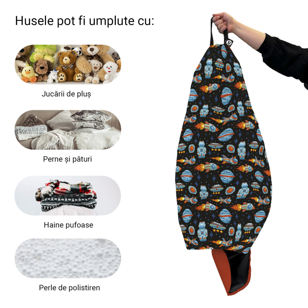 Husa Fotoliu Puf Bean Bag Para XL Space Retro Updeco