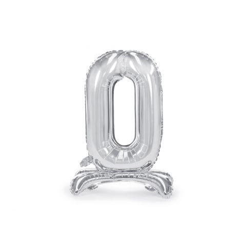 Party deco Balon Cifra 0 Argintiu - Decor Aniversar