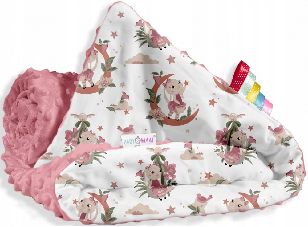 Paturica BabyMam Pink Bunny 75x100 cm