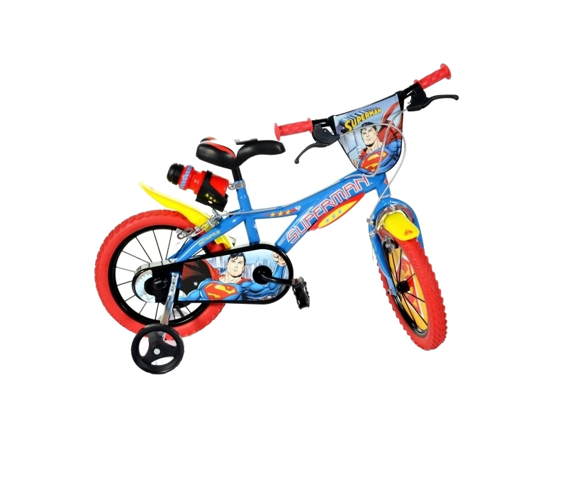 Bicicleta 16 Superman Dino Bikes cu Roți Ajutătoare - imagine 3