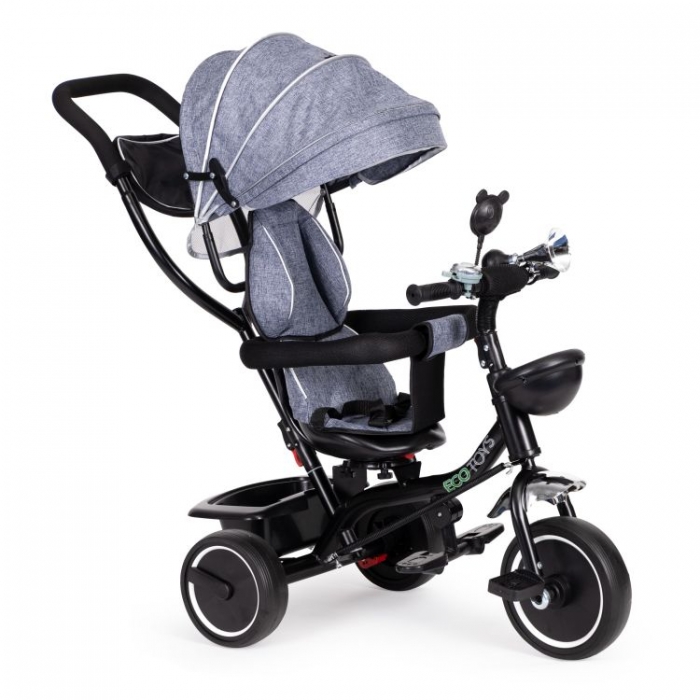 Tricicleta Ecotoys JM-066-9 Gri cu Sezut Rotativ - imagine 8