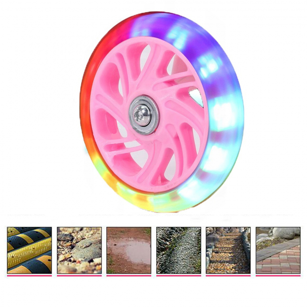 Trotineta Pliabilă cu LED NICEkids Roz - imagine 6