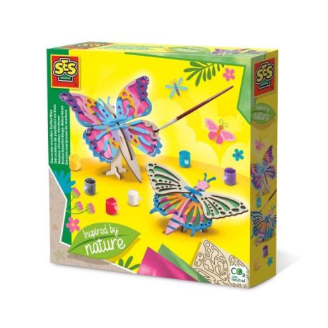 Ses creative: Set creatie fluturi din lemn