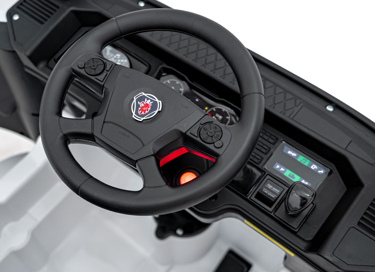 Camion electric pentru copii 1-5 ani Scania R-SERIA 4x4 140W (HL698) Alb - Autokids.ro - imagine 3