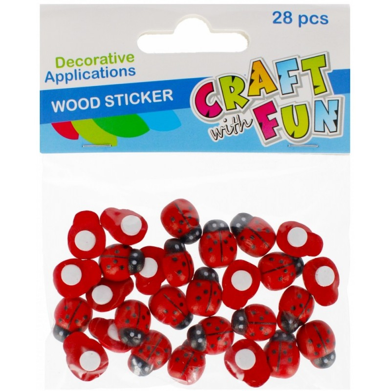 28 Buburuze Lemn Autoadeziv | Craft with Fun