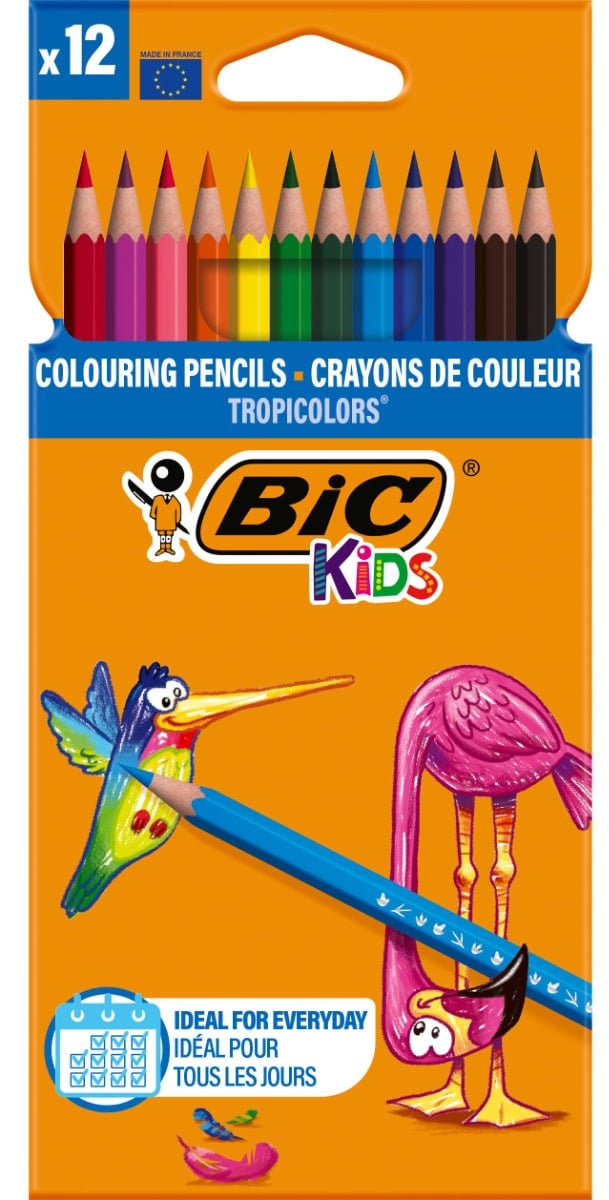 Set 12 Creioane Colorate Bic Tropicolors