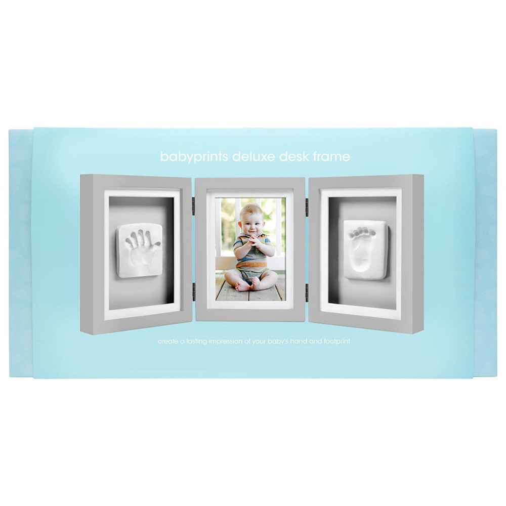 Kit rama foto tripla gri Pearhead cu amprente - imagine 2