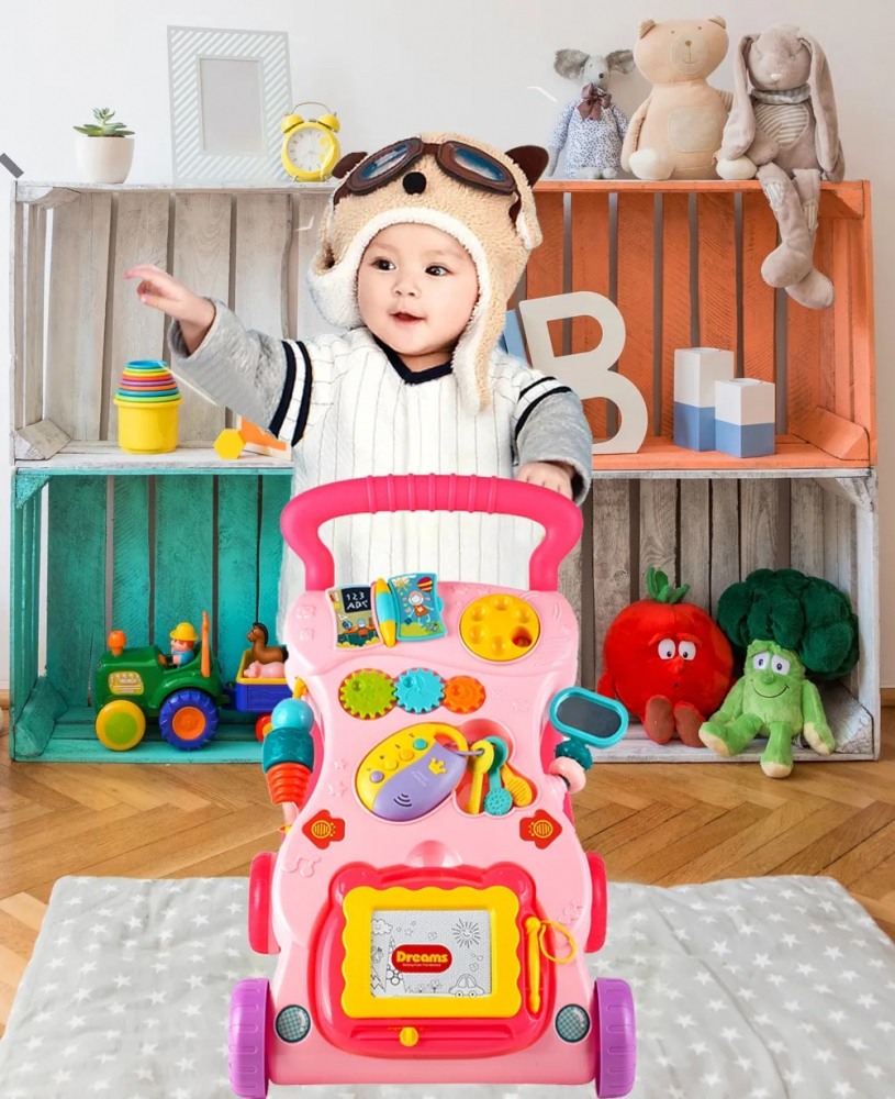 Antepremergator MalpPlay Pink Interactiv cu Tablă - imagine 6