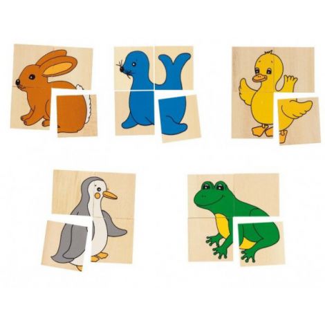 Joc Karemo 5 Animale Goki - Joc de Memorie Lemn