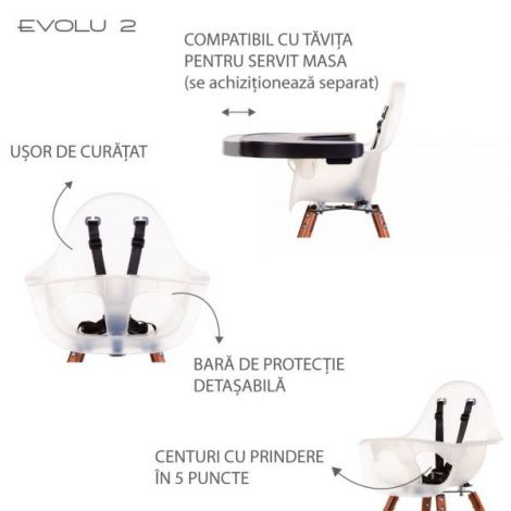 Childhome Evolu 2 - Scaun masă reglabil 2 în 1 - imagine 5