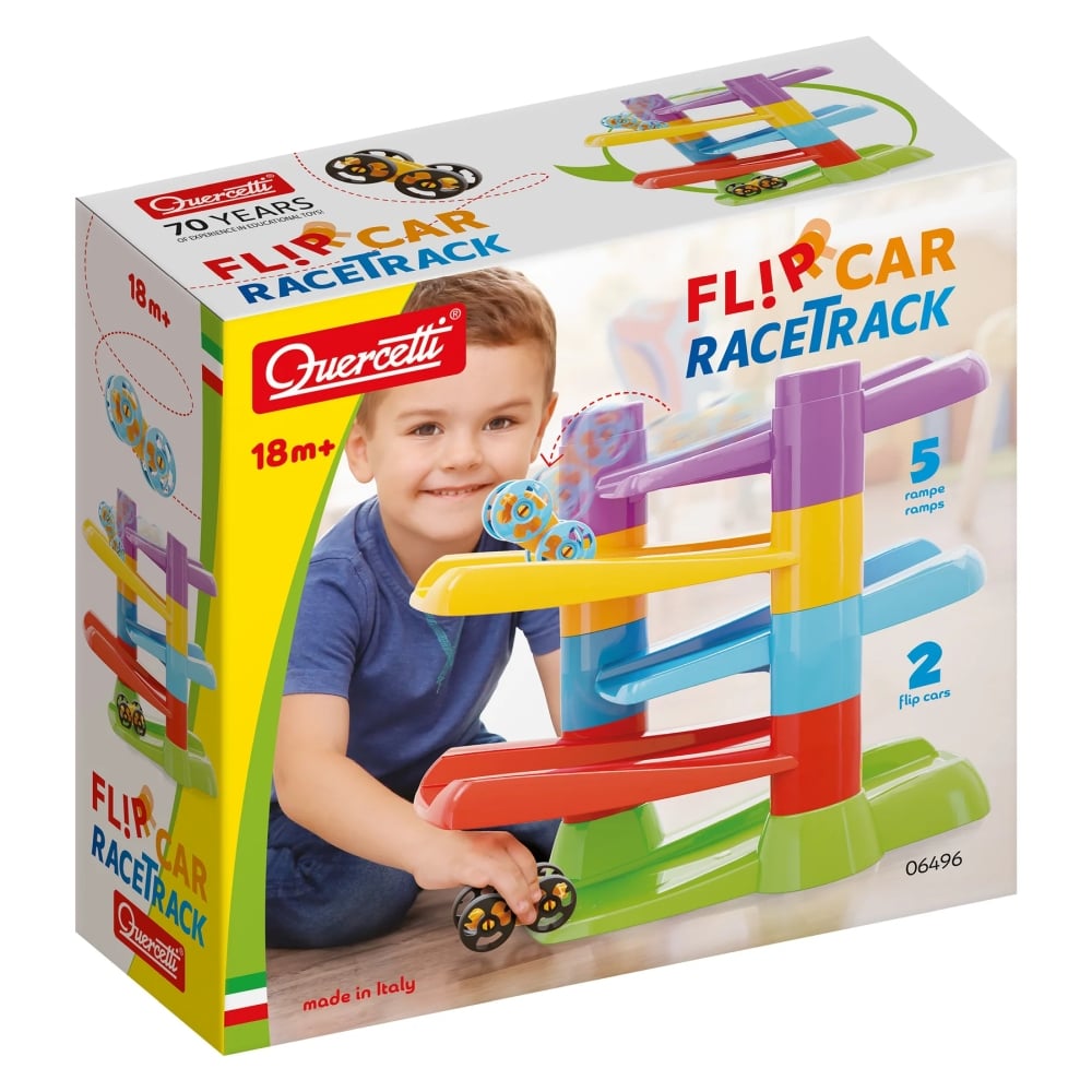 Pista de curse Flipcar Quercetti | Interactivă și Distractivă
